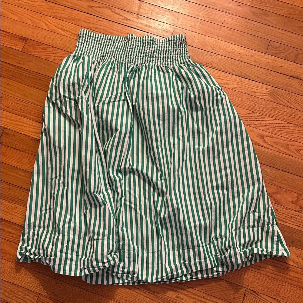 Clare V Zoe Striped Skirt - XXL Green - Picture 4 of 5